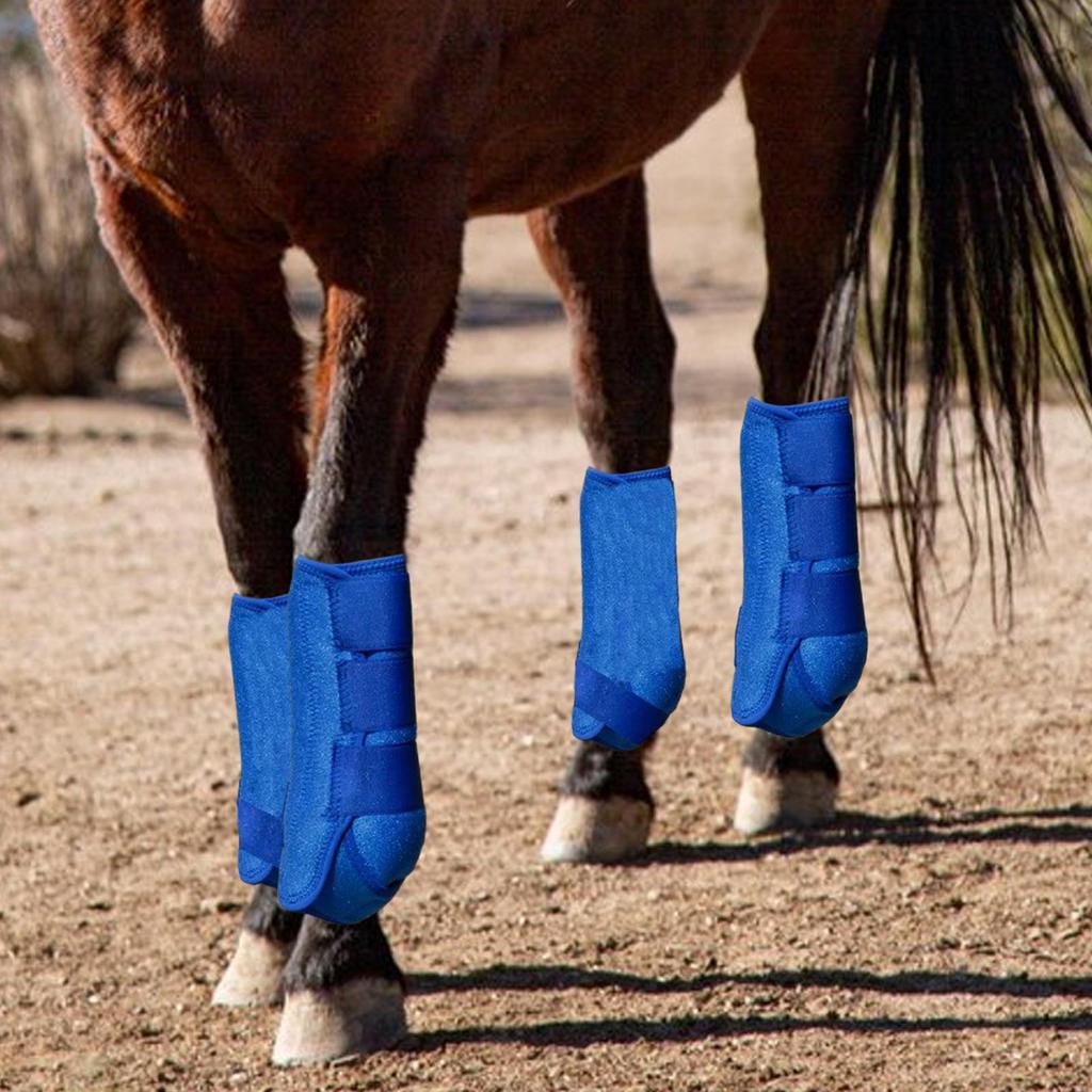 4 Pieces Horse Boots Leg Covers Reusable Breathable Durable Adjustable Wraps Set Guard for