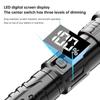 Rechargeable Super Bright LED Flashlight Portable Telescopic Sliding Zoom Outdoor Strong Light Flashlight Digital Display