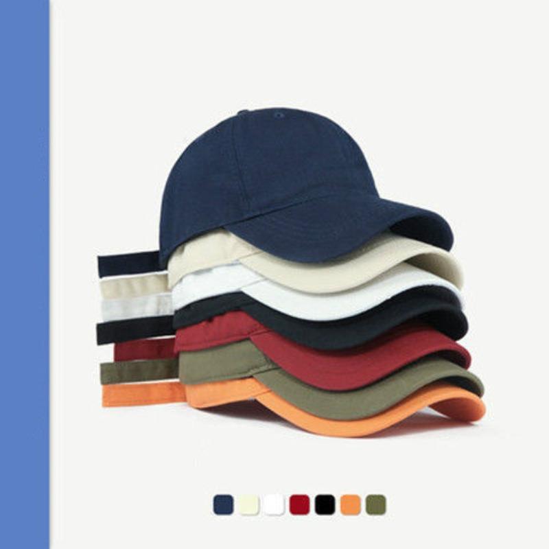 Summer Solid Color Japanese Baseball Hat Men and Women Black Korean Style Soft Top Baseball Hat Trend