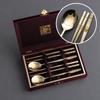 Korean Traditional 24K Gold Plated Sujeo Cutlery Set for 2 – STS304 Spoon & Chopsticks Gift Box