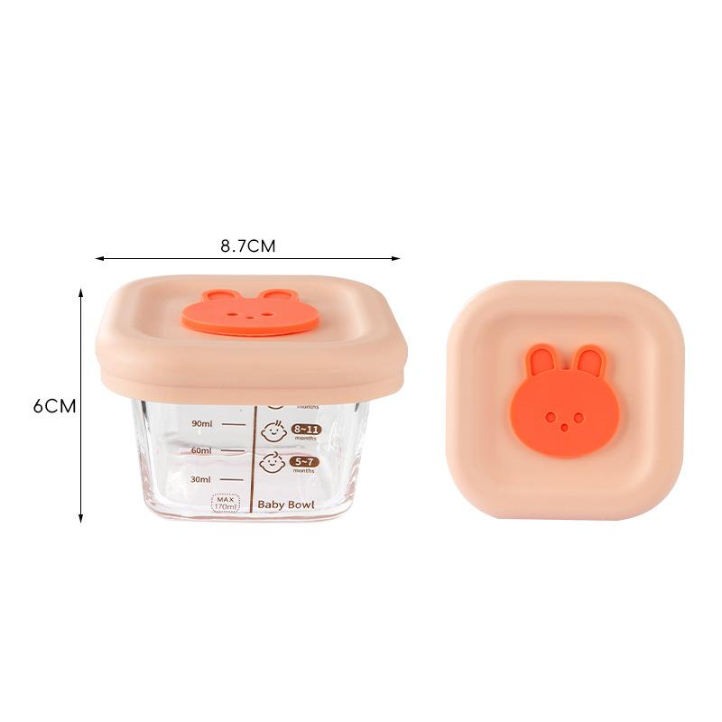 Glass Bowl Baby Food Supplement Bowl With Scale Portable Lunch Box Food Storage Seal Heating Food Grade Silicone