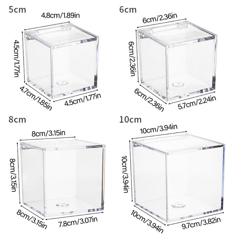 Conjunto de 12 Caixas Transparentes à Prova de Poeira para Embalar Doces Caixas de Armazenamento de Plástico para Doces e Biscoitos Recipientes Quadrados Cúbicos
