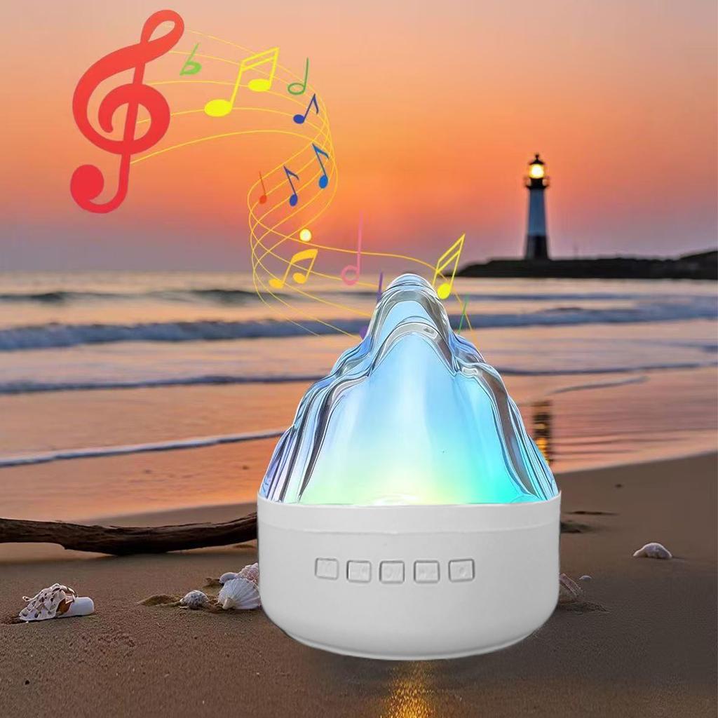 Mountain Shape Speaker Night Light, USB Powered Brightness Small Bedside Wireless Speaker with Excellent Bass for Bedroom Living