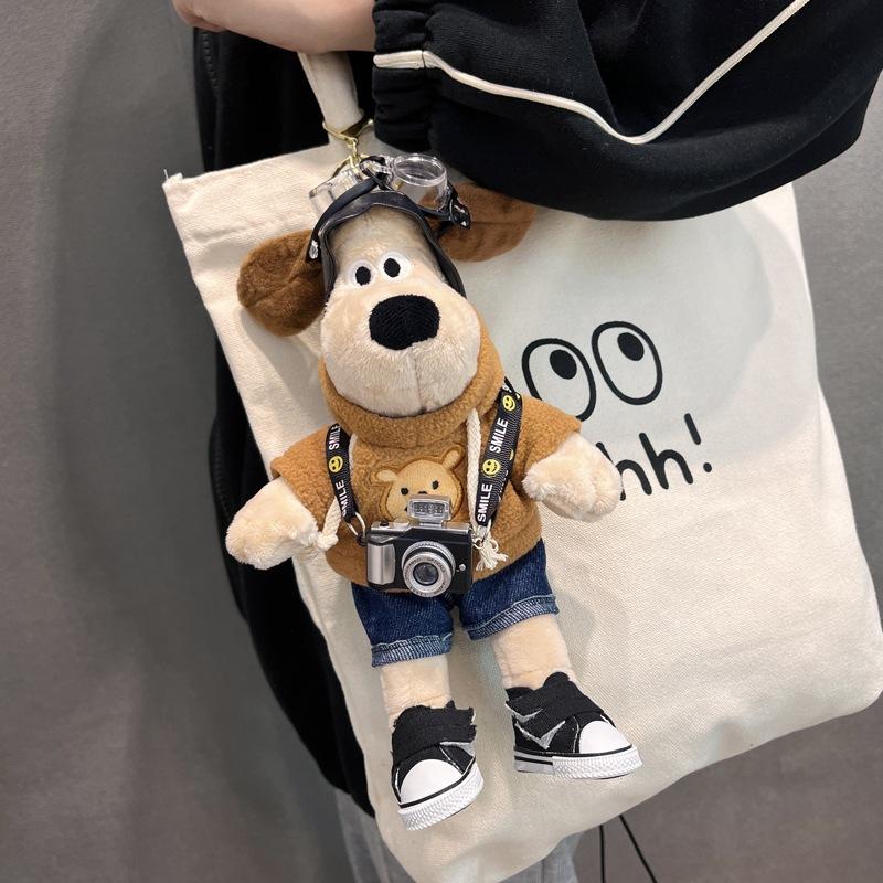 Bag Pendant for Women's Bag   Head Dog  Cute Cartoon Car Keychain Doll Creative School Bag Hanging Decoration