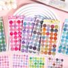 6sheets Colorful Retro Morandi Dot Sticker Round Label Mark Hand Account Photo Seal Sticker Decorative Material Wall  Stationary