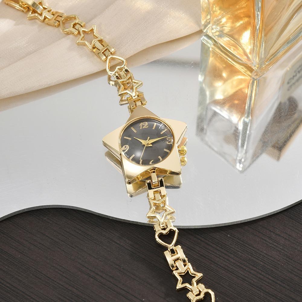 Y2k Charm Star Watch Zinc Zinc Zinc Alloy Chain Watches Luxury Star Shape Bracelet  Woman Ladies