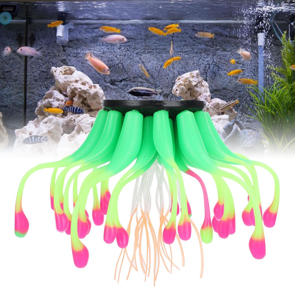 Artificial Coral Silicone Simulation Water Plant Aquarium Fish Tank Decoration OrnamentGreen