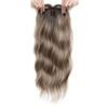 Ombre Topper Hair with Hair Bangs Clip in Top Closures Hairpiece  Cover White Hair & Hairline