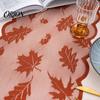 Halloween Pumpkin Table Runner Fall Decorations, Maples Leaves Lace Orange Seasonal Dining Room Tablecloth Runner, Autumn Harvest Thanksgiving