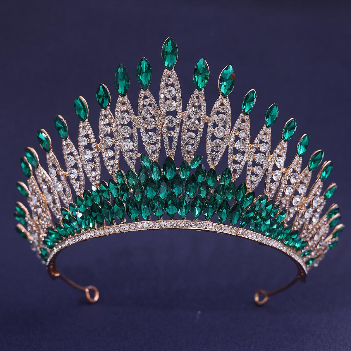 

Барокова весільна корона для волосся з кришталевими стразами: Європейські та американські весільні та вечірні аксесуари