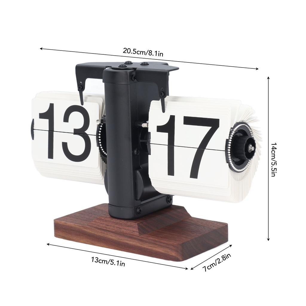 24H Vintage Flip Down Clock Minimalism Single Sided Retro Automatic Page Turning Clock Mechanical Flip Digital Clock for Home