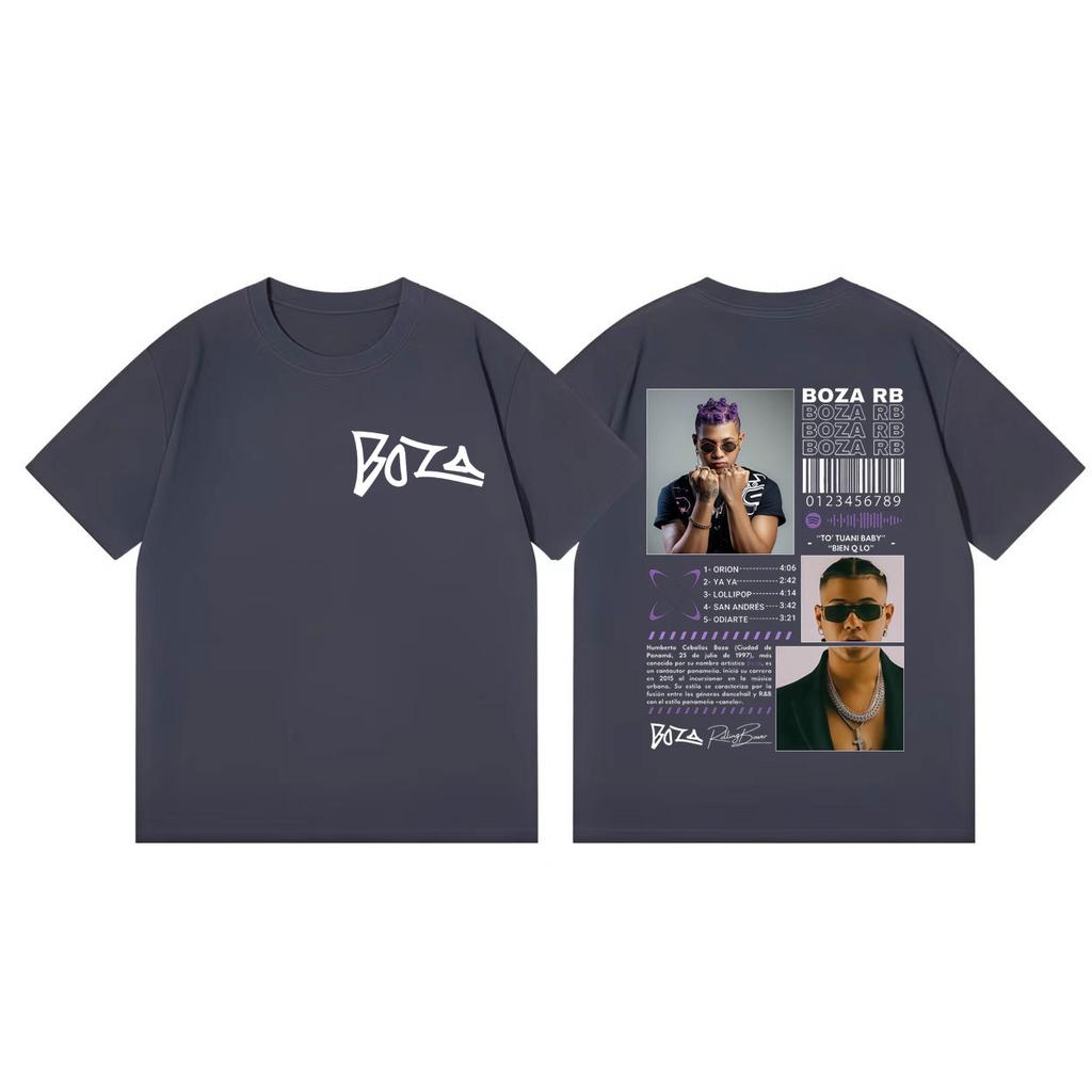 Singer Boza Mas Negro Que Rojo Album Merch Tshirt High Quality Fashion Oversized Tshirts Unisex Women Casual Short Sleeve T Shirt