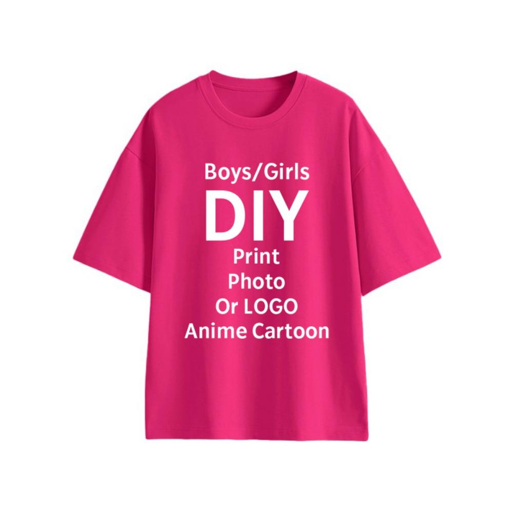 Kids Clothes Customized T Shirts for Boys Girls 100%Cotton Short-sleeve Shirt Tees Tops Personalized Team Logo Graphic T-Shirt