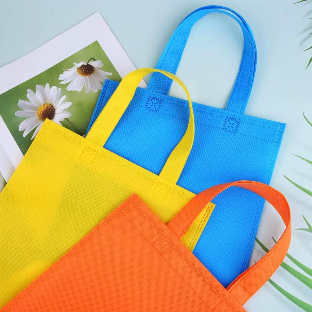 10 Pieces Colorful Small Non Woven Party Favor Bag random style Gift Bag with Handle for Birthday Party Gift Bag