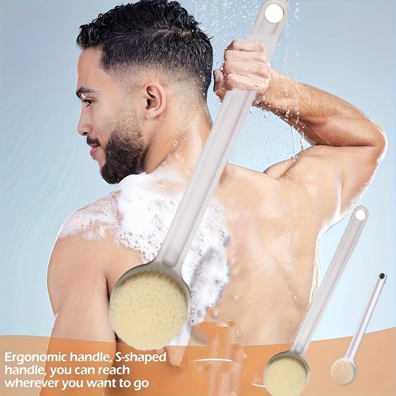 Shower Bath Brush with Long Handle Soft Bristle Scrubber for Body Scrubbing and Exfoliating