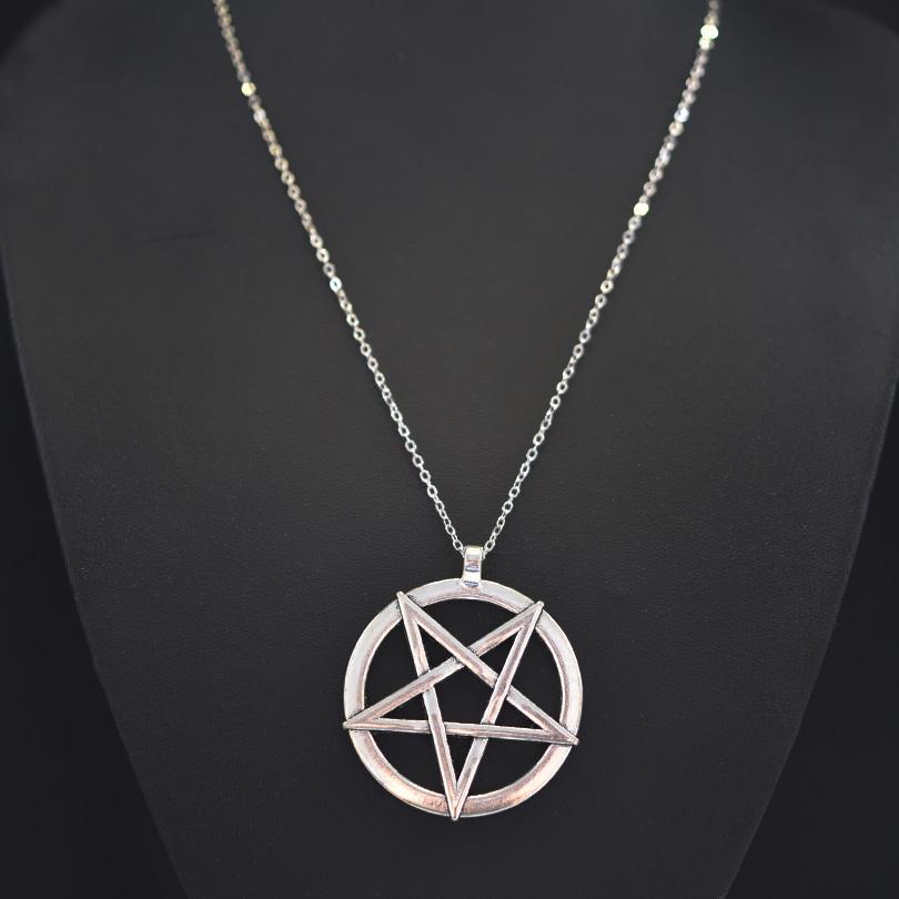1Pc Witchcraft Satan Pentagram Lucky Amulet Pendant Women Necklaces Wicca Star Pentacle Grunge Statement Men Collares Jewelry