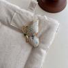 Colorful Butterfly Lapel Pin Gold Silk Fabric Chinese Style Badge  Suit Accessories