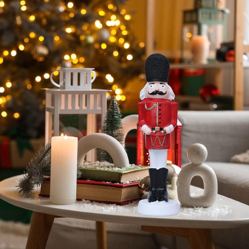 Christmas Nutcracker Figure Christmas Decoration Xmas Ornament Sculpture for Living Room