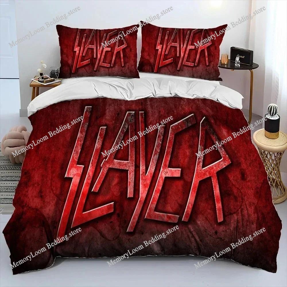 Art Style Unique Slayer Heavy Metal Band Music Bedding Set Queen/King Size Duvet Cover Comforter Soft Bed Sheet Set Home Decor
