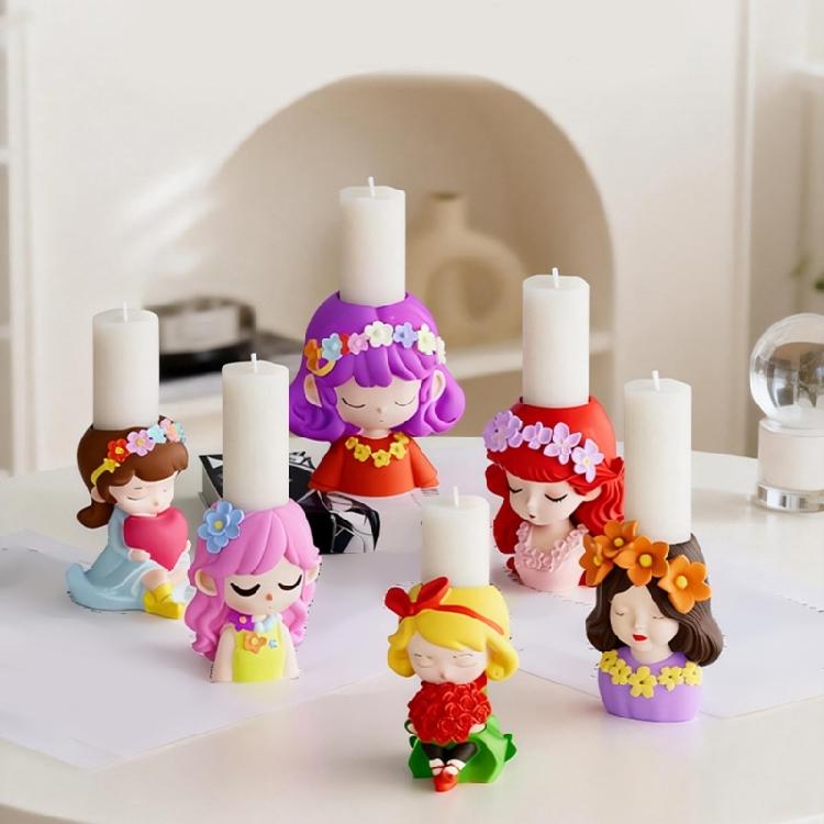 Unique Silicone Candle Mould Of Long Hair Girl Planter For Creation Art And Home Decoration Projects