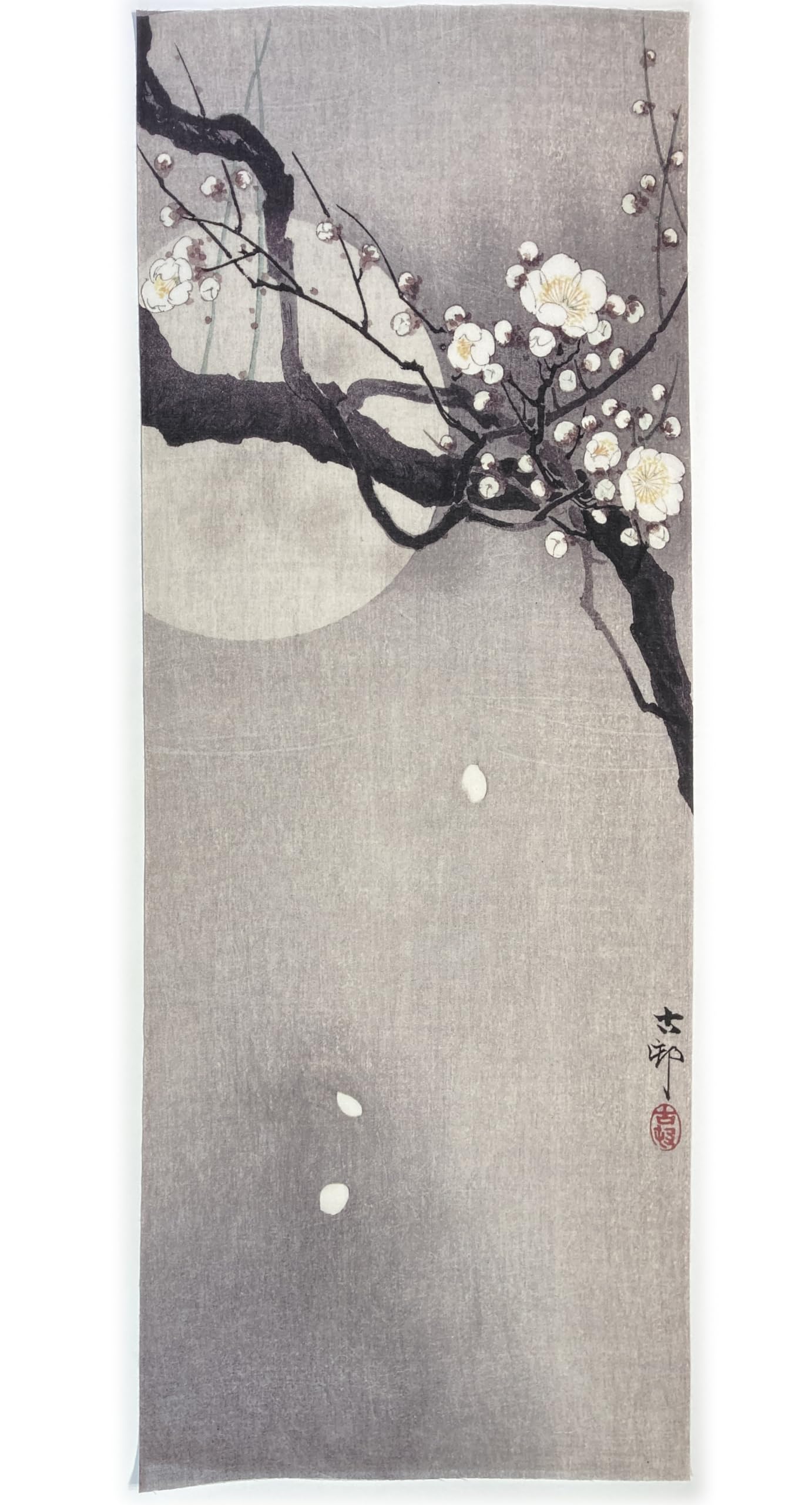 

hand towel from all over the White Plum Blossoms in the Moon by Ohara Koson Ukiyo-e world