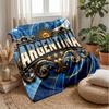 Argentina Football Printed Flannel Blanket Skin Friendly Warm Decorative Throw for Indoor Couch Bed Daily Use