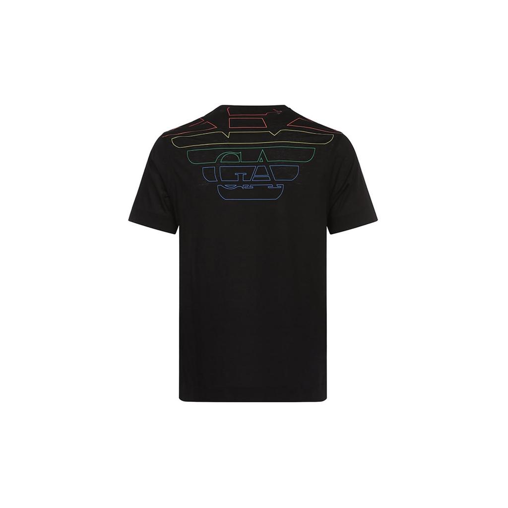 Emporio Armani Blended Fabric Crew Neck Short Sleeve T-Shirt Men Tops Black 3G1TM6-1JQXZ-F059
