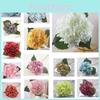 Premium Faux Artificial Silk Hydrangea Flower Bouquet For Versatile Home Decorations
