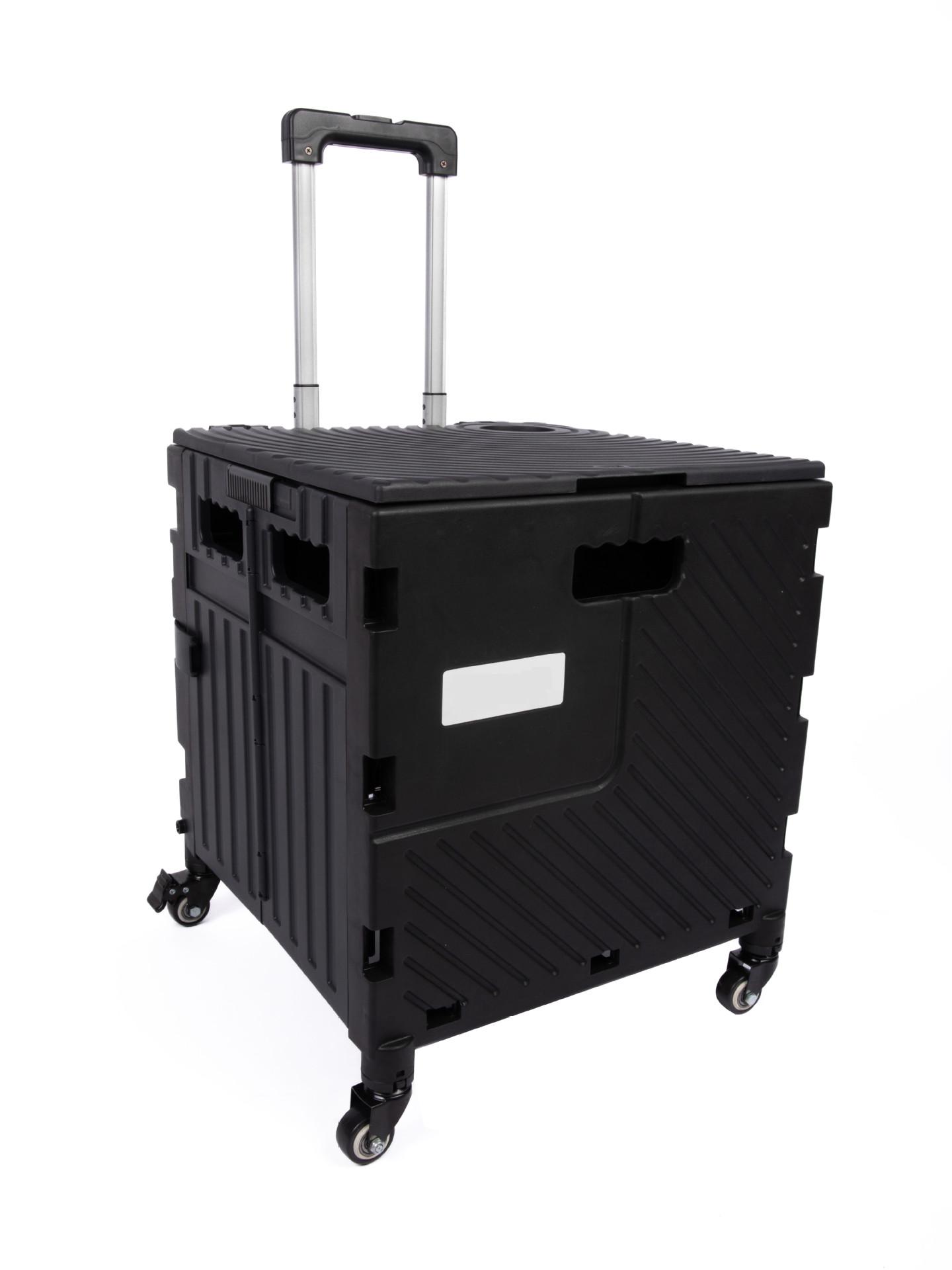 

Складная тележка для хранения на колесах для кемпинга на открытом воздухе и комических выставок чёрный