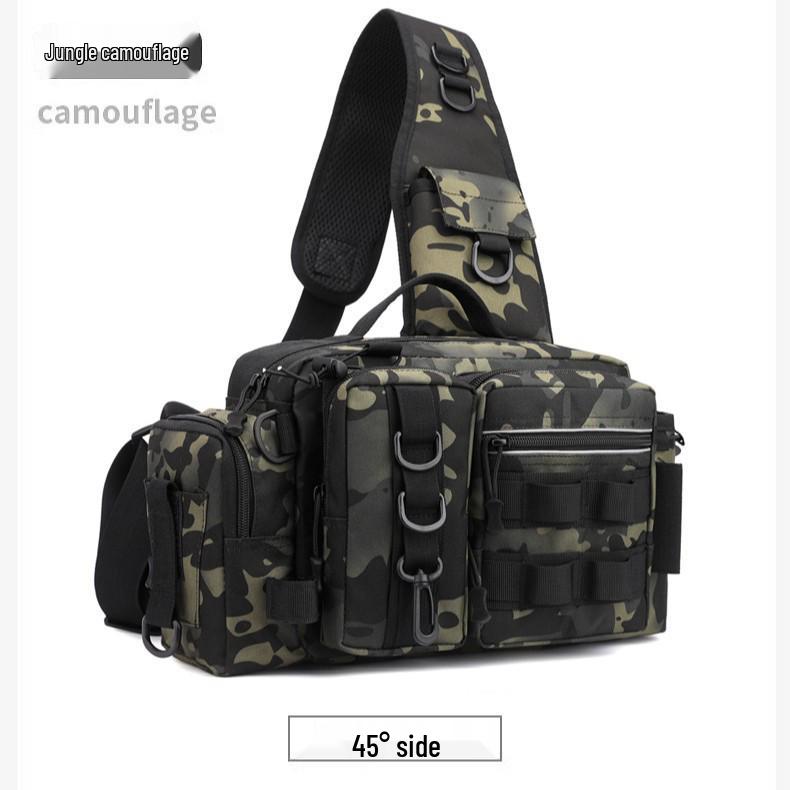 Camouflage Fishing Waist/Shoulder Bag with Rod Holder and Tackle Box