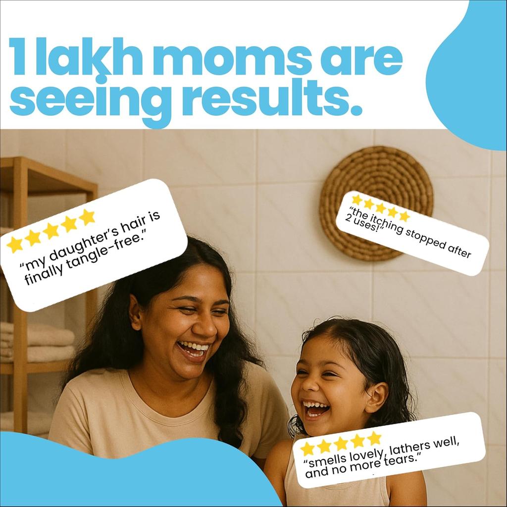 Tuco® Kids Łagodny Szampon z Orzechem Piorącym, Migdałem, Henna| Wiek 2-5, 4-10, 10-15, 5-10 Lat | pH 5.5, Wegański i Bez Łez | 300 ml (Pakiet 2) |