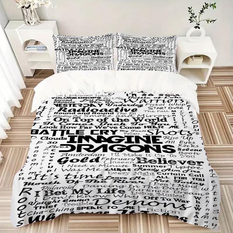 3pcs Imagine Dragons Cover Set, 1 Cover + 2 Pillowcases (No Insert), Bedding for All Seasons, Bedding,Bedroom Decor yy250922025