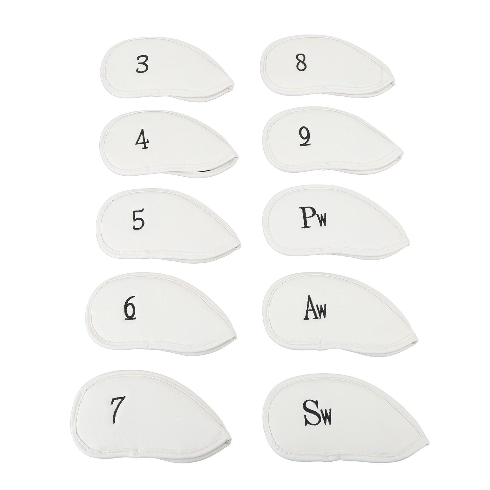 

10Pcs Golf Club Covers Strong Protection Anti Drop Stylish Lightweight Portable Golf Putter Head Cover for Golfer Lovers White
