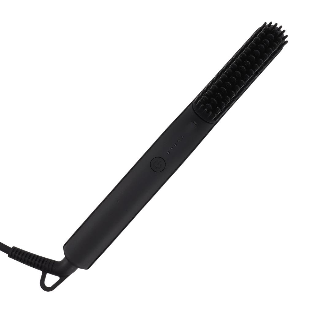 Electric Hair Straightener Brush Negative Ion Hair Straightener Styling Comb 100‑240V Black EU Plug