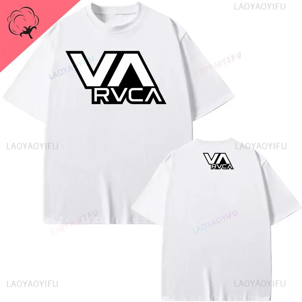 RVCA T Shirt Black Tee Summer Cotton Tshirt Summer Short Sleeve Fashion Men Women Design Brand T-shirt Top Streetwear Clothes