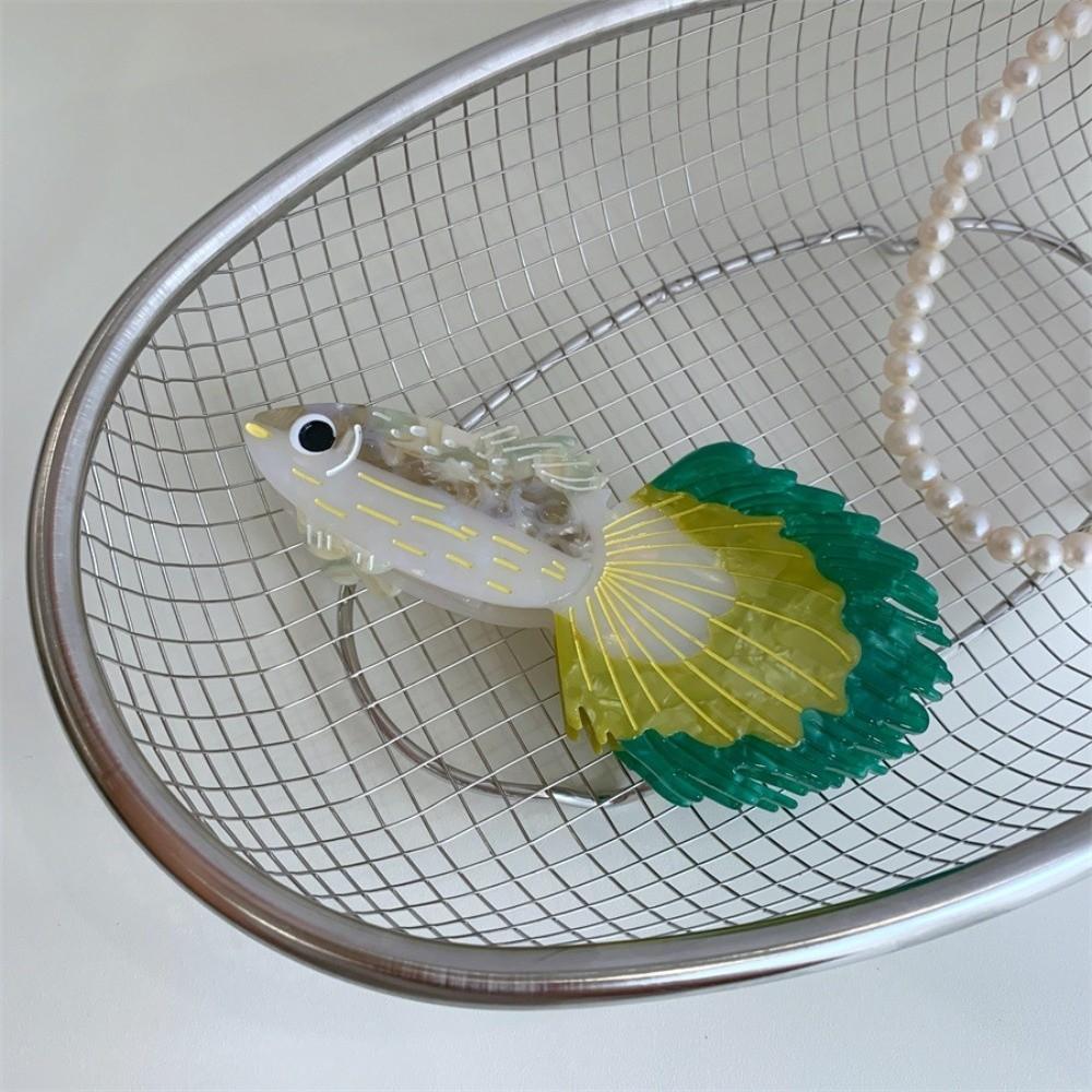 Fish Guppy Hair Claw Acrylic Acetic Acid Hair Claw Personalized Silver Arowana Shark Clip  Daily