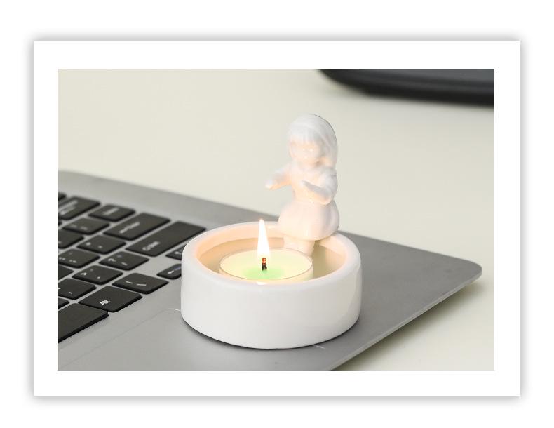 Nordic Ceramic Match Girl Candle Holder - Easter Home Decor Aroma Ornament