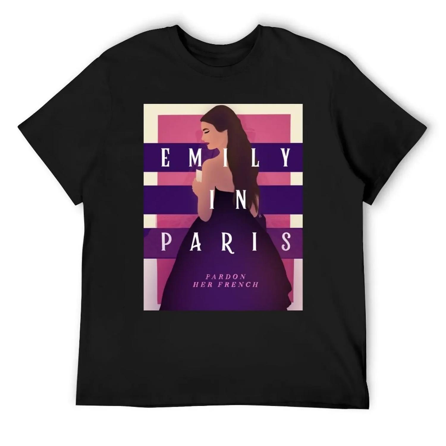 Футболка Эмили в Париже милая одежда топ рубашки футболка с принтом футболка класса люкс мужские футболки с принтами S