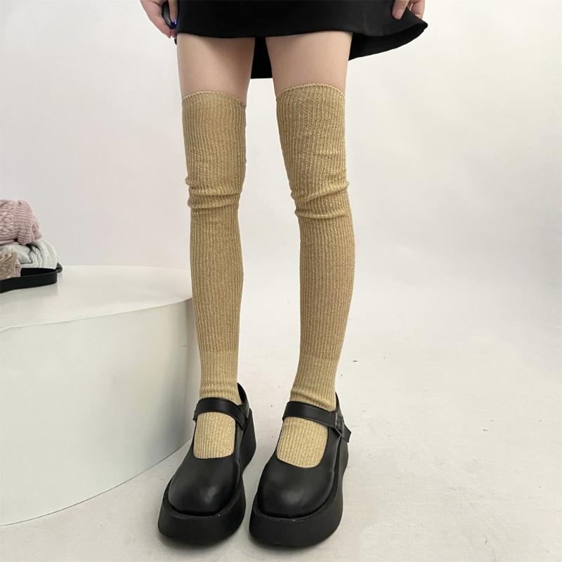 1 Pair Dress Socks Cotton Socks Princess Style Thigh High Lolitas Socks Frilly Ruffle Socks, Women Girl Over Knee Socks
