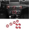 JWWY Air Conditioner Headlight Radio Center Consoles Switch Knob Window Control Button Cover Trim Kit for Jeep Wrangler JL JLU 2018-2026 & Gladiator