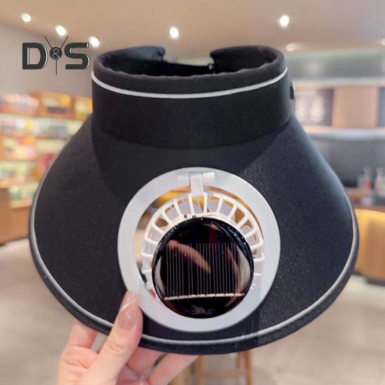 Sun Hat with Fan for Men And Women Outdoor Visor Hat with Solar/USB Powered Fan UV Protection Wide Brim Cooling Hat for Camping Fishing
