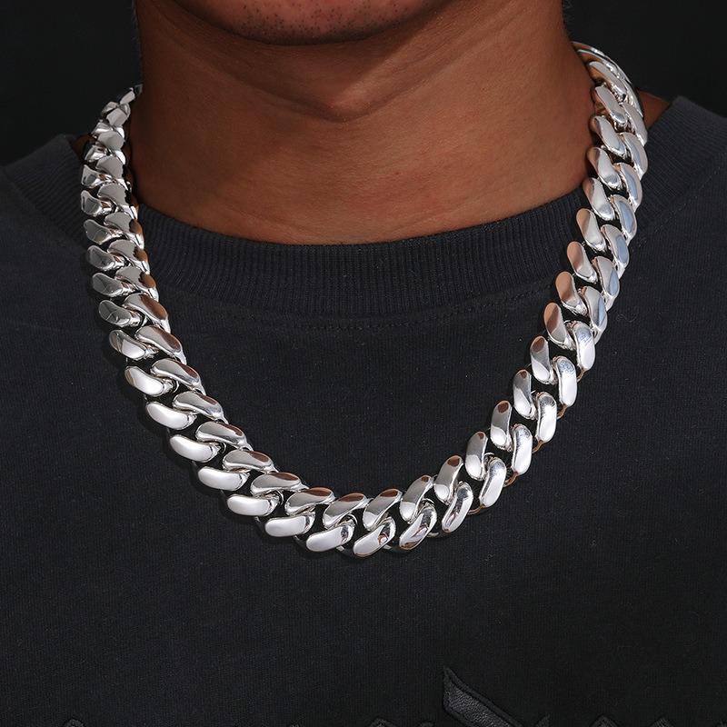Europäische vergoldete Zirkon Cuban Link Halskette (10mm-22mm) - Trendiger Hip Hop Schmuck.