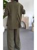 European & American Women's Solid Color Two-Piece Set: Spring/Summer 2025 - Loose Top & Casual Wide-Leg Pants