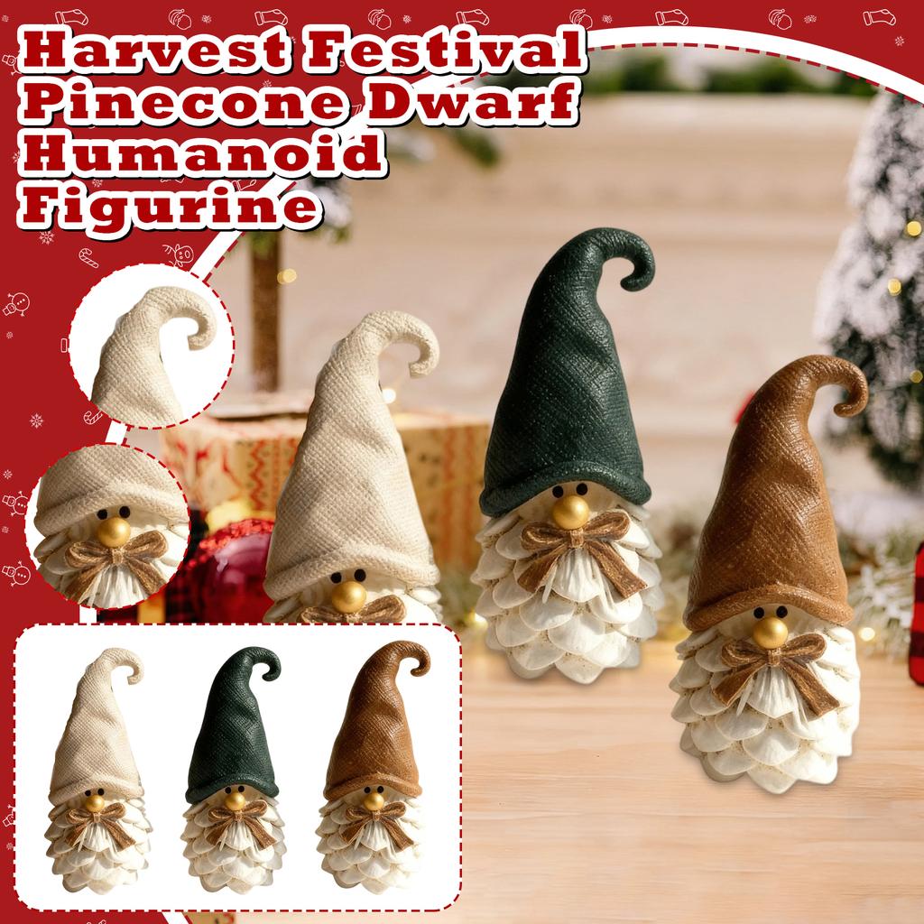 HarvestFestivalpinecone Dwarf Gnome Set Chestnut Fruit Dwarf Decoration Ornaments Chestnutpinecone Resin