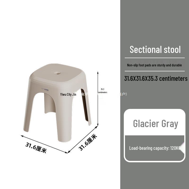 Nordic Stackable Non-slip Plastic Stool for Living Room and Dining Table