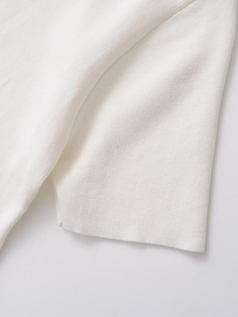 2024 Autumn Women's European-American Style Slimming Pleated Knit Mini Dress