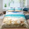 Seaside Beach 3D Duvet Cover Bedding Set Comforter Linen Pillowcases Quilt Cover Home Decor Single Double Twin King Queen