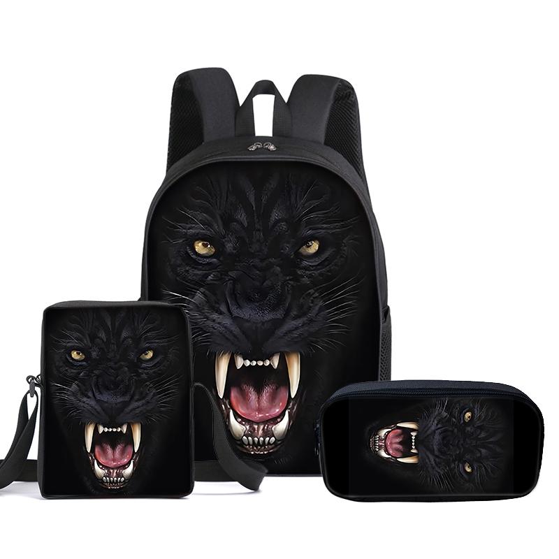 Animale Tigre 3 Pezzi/Set Zaino Con Borse a Tracolla, Astuccio, Cartella Scolastica Per Ragazzo/Ragazze Miglior Regalo 2D Cartone Animato Borse Scolastiche Per Studenti