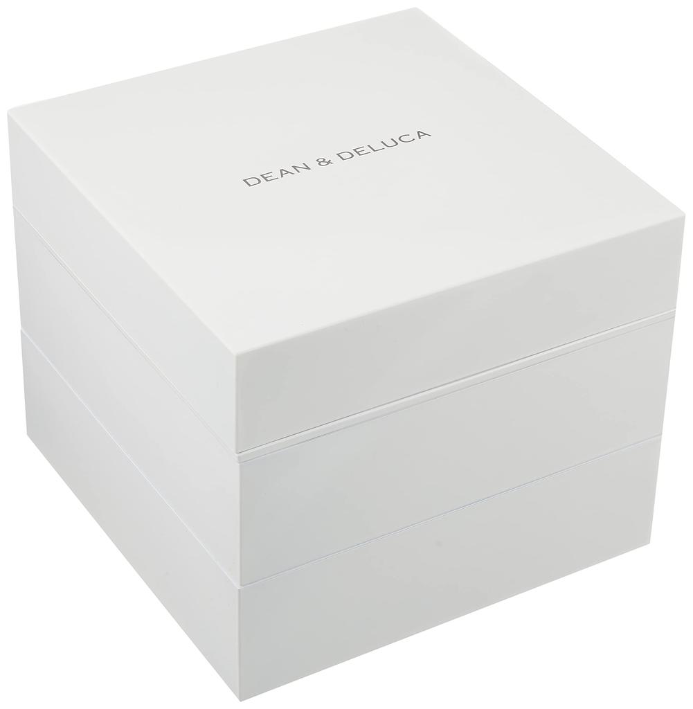 Dean and DeLuca schwere große weiße Lunchbox mit Unterteilungen für 4 bis 5 Personen, großes Fassungsvermögen, Picknick, Outdoor, xx cm, dreistöckig, 19,5T 16,7B 19,5H