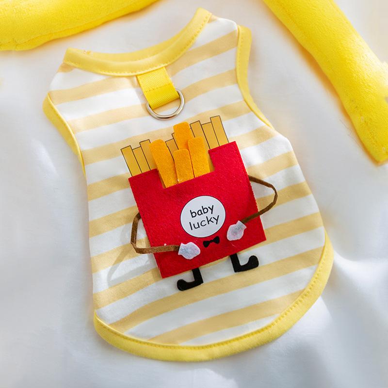 

Кот Весна и Лето Тонкий Дышащий Трехмерный Рюкзак Для Картофеля Фри Тяговый Полосатый Жилет Для Собак Маленьких Собак Одежда Для Домашних Животных L